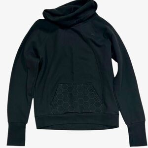 Head Women’s Black Hoodie Sweatshirt With Crowl‎ Neck Kangaroo Pocket Size Small